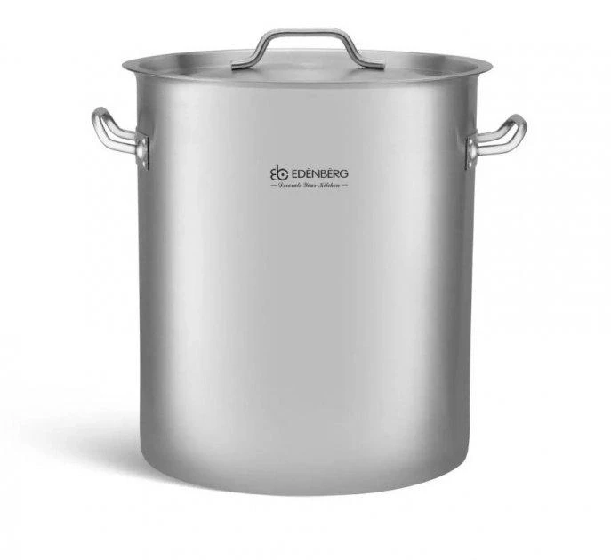 Велика каструля з кришкою 20 л. Неіржавка сталь — EDENBERG EB-3773