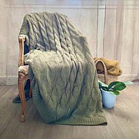 Плед вʼязаний VividZone  РОМАНТИК 160*210  хакі