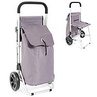 Сумка-тележка хозяйственная Casa Si Sedi Beige (CS93075) для покупок 2 колеса подшипники Раскладной стул