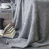 Покривало вʼязане VividZone ИНСТА 220*240 сіре, фото 2