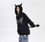 Кофта з рожками чорна на блискавці фліс 44 розмір, фото 3