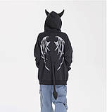 Кофта з рожками чорна на блискавці фліс 44 розмір, фото 5