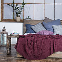 Покривало в язані VividZone КОЛОС 180*210 бордо