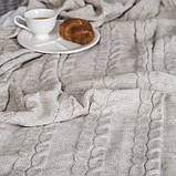 Покривало в язані VividZone КОЛОС 180*210 бежеве, фото 2