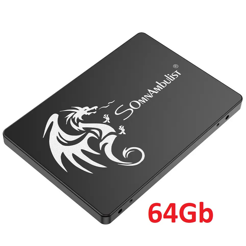 Твердотільний жорсткий диск SSD 64GB SomnAmbulist 2.5" SATAIII, вінчестер SSD накопичувач 64GB Гб для ноутбука та ПК, фото 1