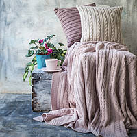 Плед у язаній VividZone КЛАСИК 150*210 пудра