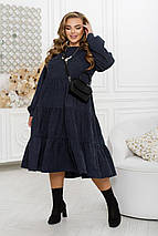 Сукня А-силуету, виконана з м'якого вельвету Розміри: 46-48, 50-52, 54-56, 58-60, 62-64, 66-68, фото 3