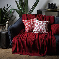 Плед вʼязаний Vividzone КЛАСИК 150*210 червоний