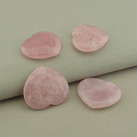 Сердце - Розовый кварц натуральный минерал, размер 35х40мм.