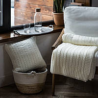 Плед вʼязаний Vividzone КЛАСИК 150*220 молочний