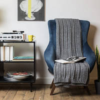 Плед вʼязаний Vividzone КЛАСИК 160*220 графіт