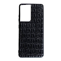 Накладка Leather Case Samsung S21 Ultra, Кроко