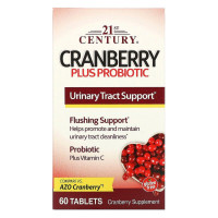 Трави 21st Century Журавлина з пробіотиком, Cranberry Plus Probiotic, 60 таблеток (CEN-27848), фото 1
