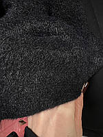 Ткань трикотаж АНГОРА Альпака, черного цвета