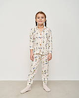 Пижама детская на девочку с пуговицами размер 3-4, 5-6, 7-8