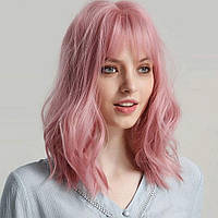 Headband Wig Pink Cute Коротке кучеряве волосся, Аніме-парик для Косплею на Гелловін, Ведьбі, Вечірку, Ко
