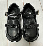 Шкільні дитячі туфлі Clibee  для дівчинки 26-30 чорний, фото 2