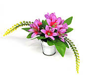 Цветок в ведерке Альстрамерия декоративный для интерьера