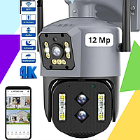Камера наблюдения 12 Мп 10-Х ZOOM Wifi уличная наружная камера поворотная IP66