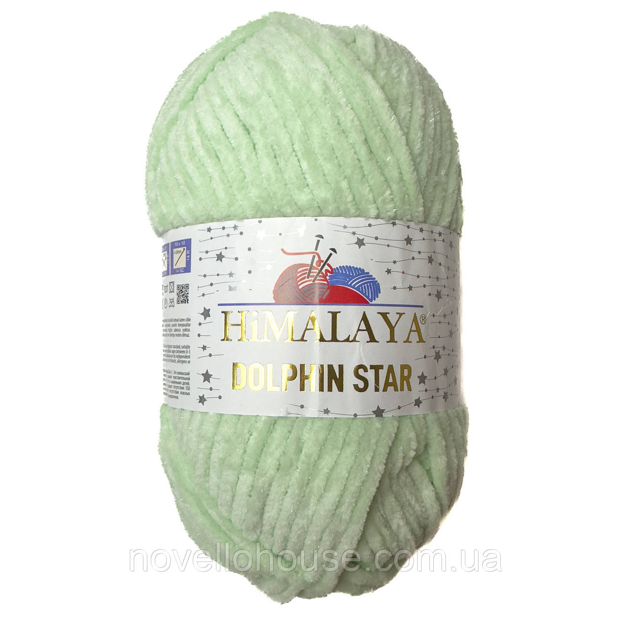 Himalaya DOLPHİN STAR (Гімалаї Долфін стар) № 92107 м'ята (Пряжа велюр з люрексом, нитки для в'язання плюшева)