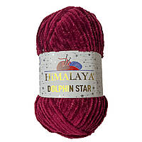 Himalaya DOLPHİN STAR (Долфін стар) № 92122 червоний (Пряжа велюр з люрексом, нитки для в'язання плюшева)