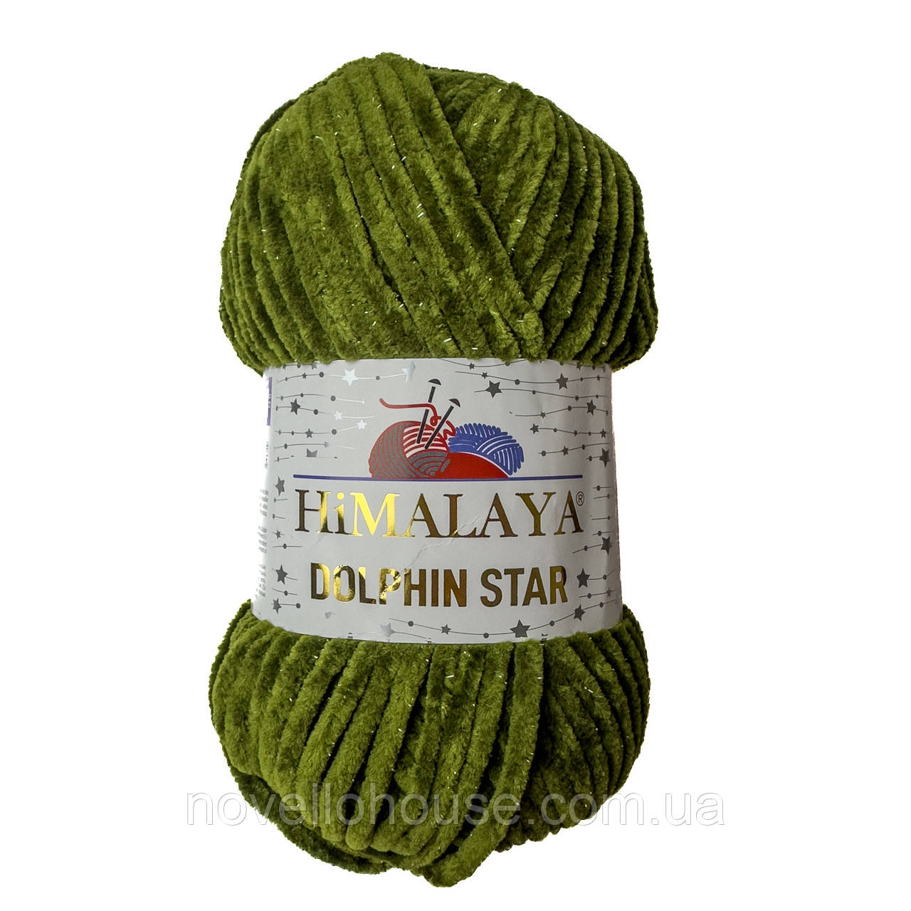 Himalaya DOLPHİN STAR (Гімалаї Долфін стар) № 92161 зелений (Пряжа велюр з люрексом, нитки для в'язання плюшева)