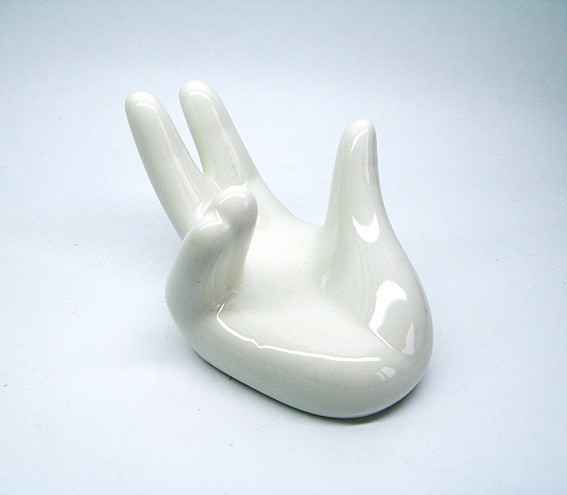 Декоративна підставка Рука керамічна біла, фото 1