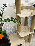 Игровой комплекс когтеточка с домиком и лежанками 145*70*40 см, фото 4