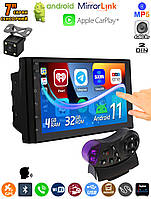 Магнитола 2DIN CJ-CP607S 7" 4/32Гб, GPS/Bluetooth/Wi Fi/Android 11.0/Apple carplay +Пульт +Камера NXI