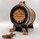 Дубова Бочка 5 л. для Віскі, Вина, Бочка для Алкоголю, Подарунок Батьку, Персональне Гравіювання, фото 4