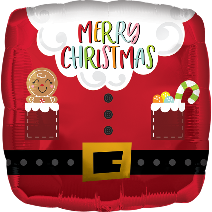 НР029 Квадрат 18" ANAGRAM-АН Merry Christmas - костюм Санти (УП)