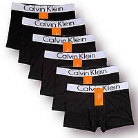Трусы мужские боксеры хлопок Calvin Klein 17 White, чёрные, размер L (46-48), 013045