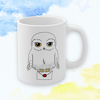 Чашка с принтом Гарри Поттер "Гедвіґа з листом"