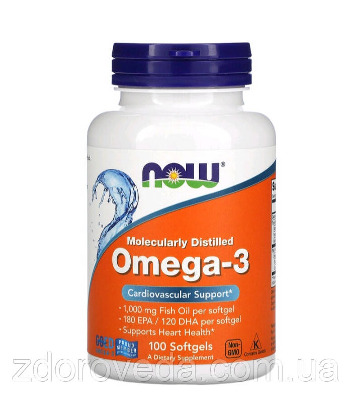 Омега-3 Now Foods, 1000мг, 100 капсул: продажа, цена в Киеве ...