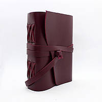 Кожаный блокнот COMFY STRAP В6 12.5 х 17.6 х 3.5 см Чистый лист Бордовый (051)