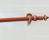 Карниз трубчатый 1.2м одинарный Дуб золотой,толщина 28мм,кронштейны,кольца и крючки