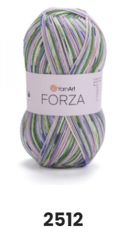 Нитки та пряжа для в'язання шкарпеткова напіввовна 75/25 FORZA YarnArt Форза ЯрнАрт № 2512