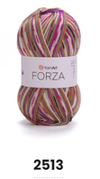 Нитки та пряжа для в'язання шкарпеткова напіввовна 75/25 FORZA YarnArt Форза ЯрнАрт № 2513