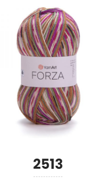 Нитки та пряжа для в'язання шкарпеткова напіввовна 75/25 FORZA YarnArt Форза ЯрнАрт № 2513