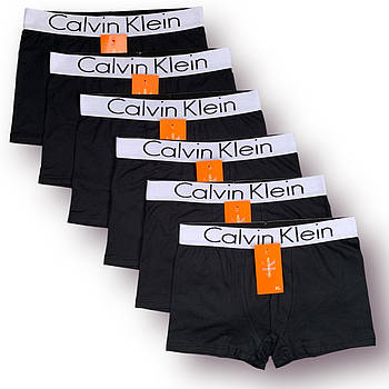 Труси чоловічі боксери бавовна Calvin Klein 17 White, темно-сині, розмір L (46-48), 013049