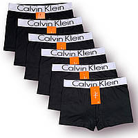 Трусы мужские боксеры хлопок Calvin Klein 17 White, тёмно-синие, размер XL (48-50), 013050