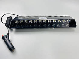 Маячок проблисковий S12 автомобільний стробоскоп 9-80V (12 led діодів) білий спалах (під скло) мигалка