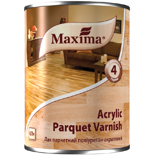 Лак паркетный полиуретан акриловый Maxima 2,5 л. Шелковисто-матовый (ID ...