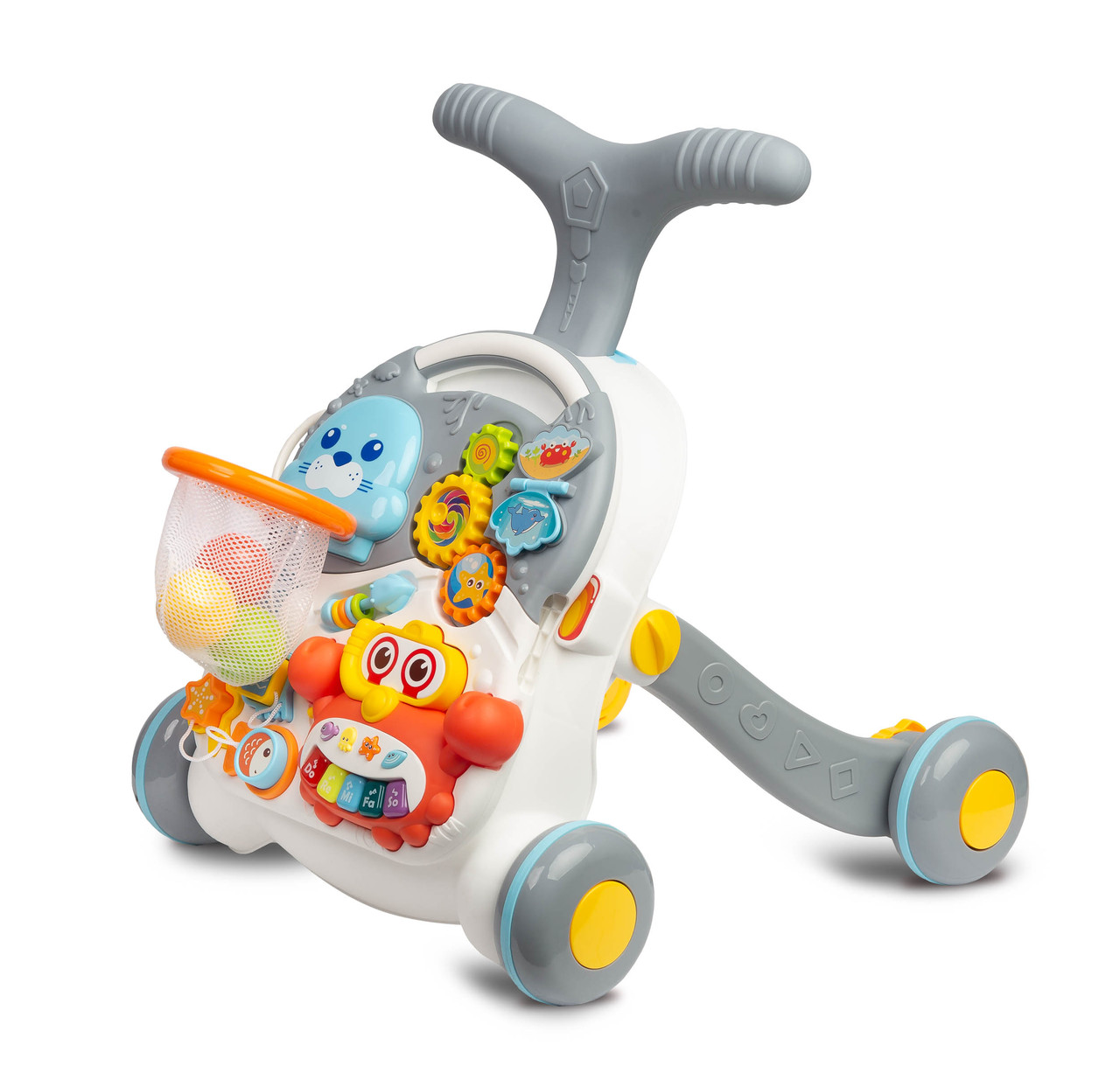 Ходунки-каталка ігровий розвиваючий столик 2 в 1 Caretero Spark Grey, фото 1