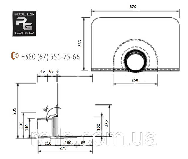 Парапетная воронка из полиуретана SitaEasy Go с битумним фартуком и галтелью (диаметр 110 мм)