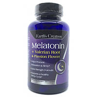 Для повноцінного відпочинку Creation Earth's Melatonin + Valerian Root & Passion Flower 100 капсул