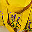 Сумка-шоппер/сумка для закупок/пляжна Сумка тканинна, колір - жовтий, на блискавці, вишивка - лаванда., фото 10