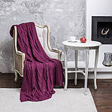 Покривало в язані VividZone КЛАСИК 180*220 марсала, фото 3