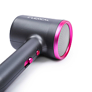 Потужний фен з турбо потоком повітря для сушіння та укладання волосся з насадкою концентратор Lexical LAS 5020, фото 3