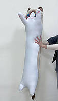 Огромная детская плюшевая игрушка-обнимашка Кот батон 130 см Белый